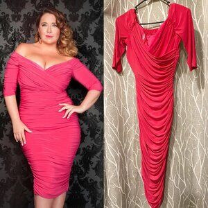 Pinup Couture PUG Laura Byrnes Monica Wiggle Dress In Hot Pink Baton Rouge